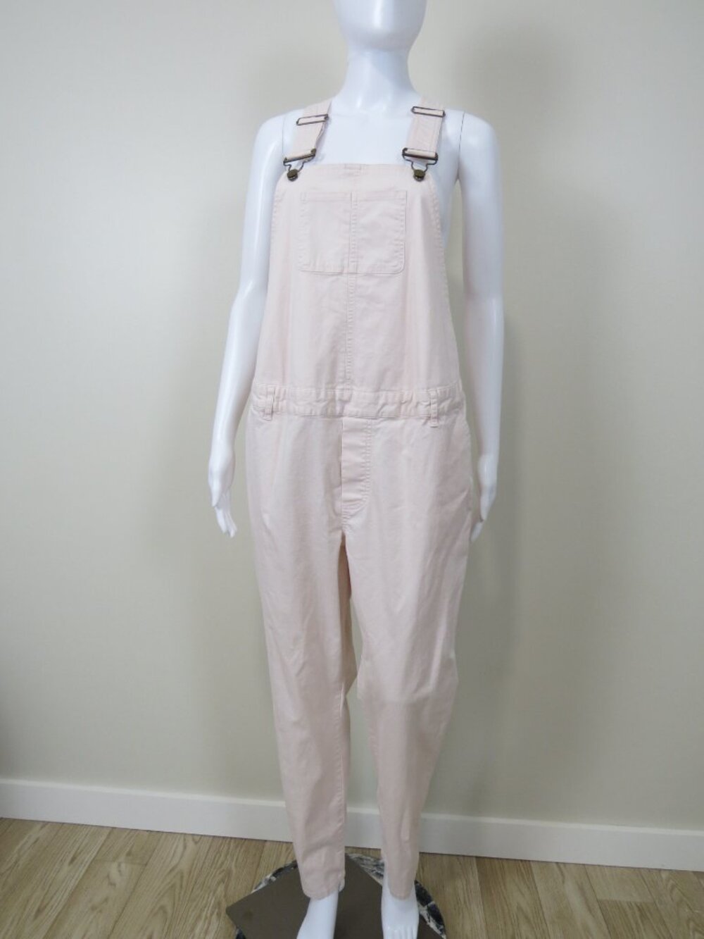 THE NINES by HATCH Maternity Overalls Pastel Pink Bib Size 10